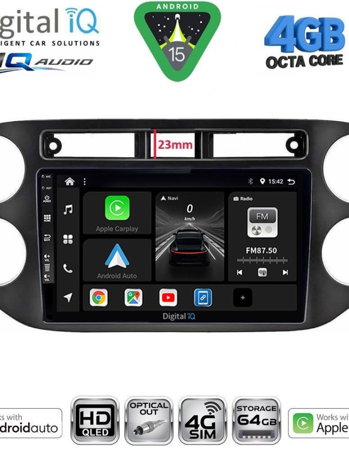 DIGITAL IQ BXK 19760BL_CPAA (9inc) MULTIMEDIA TABLET for VW TIGUAN mod. 2011-2016 (BLACK)