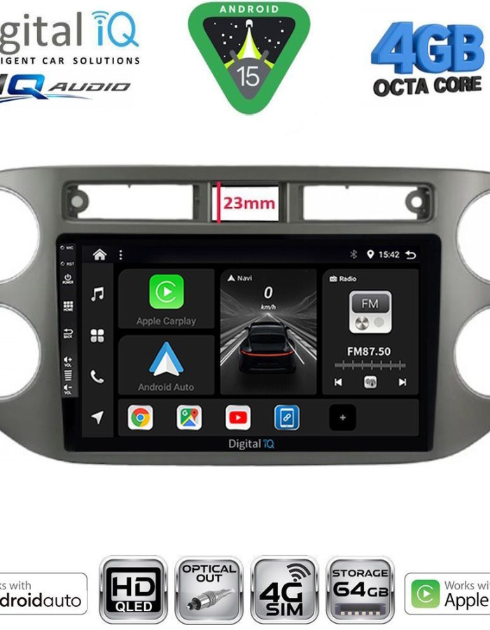 DIGITAL IQ BXK 19760GR_CPAA (9inc) MULTIMEDIA TABLET for VW TIGUAN mod. 2011-2016 (GREY)