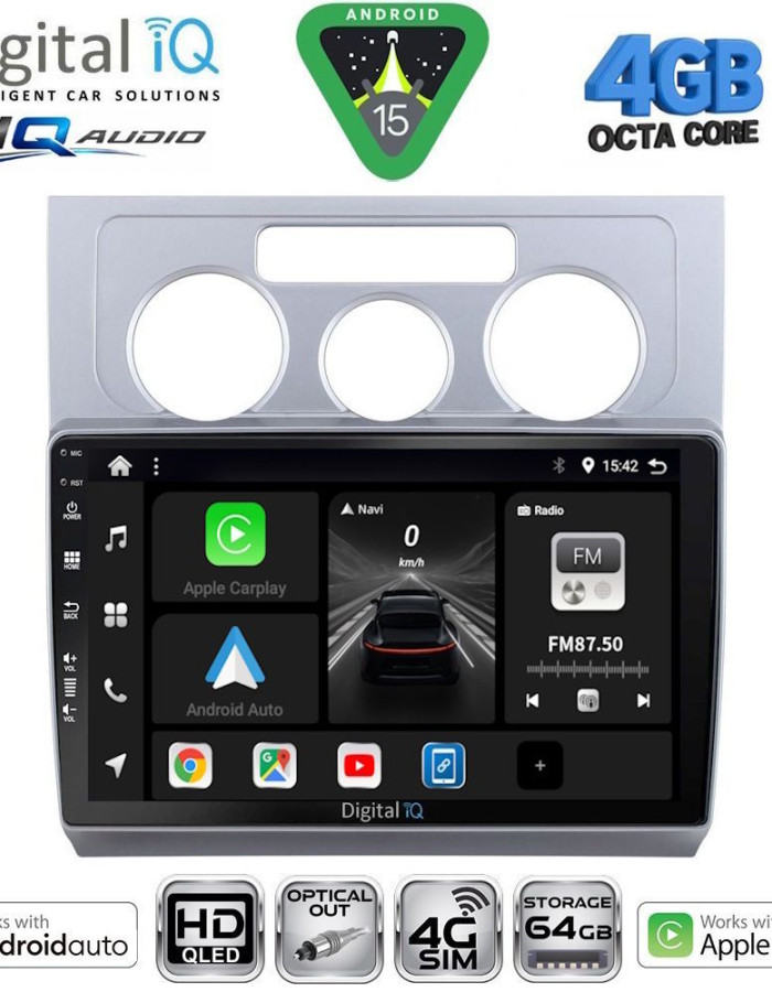 DIGITAL IQ BXK 19767_CPAA A/C (10inc) MULTIMEDIA TABLET for VW TOURAN mod. 2003-2010