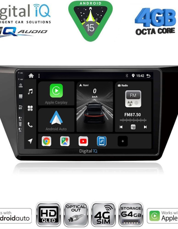 DIGITAL IQ BXK 19769_CPAA (10inc) MULTIMEDIA TABLET for VW TOURAN mod. 2016-2026