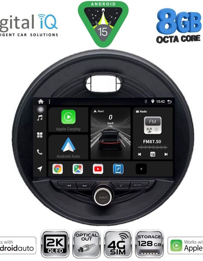 DIGITAL IQ BXK 20066_CPAA (9inc) MULTIMEDIA TABLET for MINI COOPER (F55-56-F57) mod. 2015-2024 - CLUBMAN (F54) mod. 2015-2024 - ROADSTER (F59) mod. 2014- COUNTRYMAN (F60) mod. 2016-2024