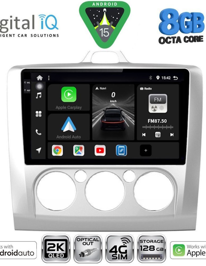 DIGITAL IQ BXK 20156SL_CPAA A/C (9inc) MULTIMEDIA TABLET for FORD FOCUS mod. 2005-2012 (SILVER)