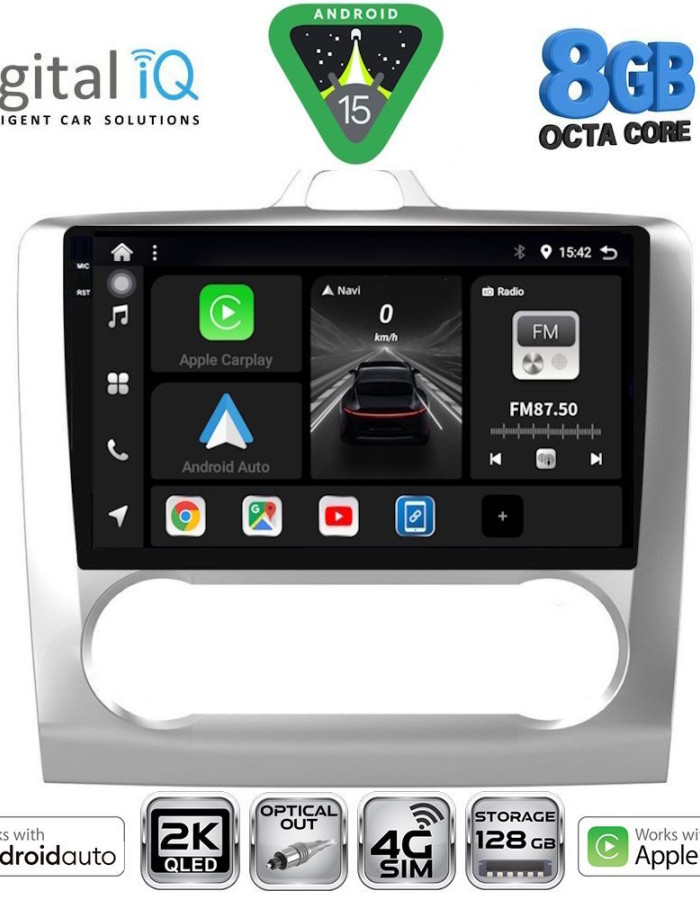 DIGITAL IQ BXK 20156SL_CPAA CLIMA (9inc) MULTIMEDIA TABLET for FORD FOCUS mod. 2005-2012 (SILVER)