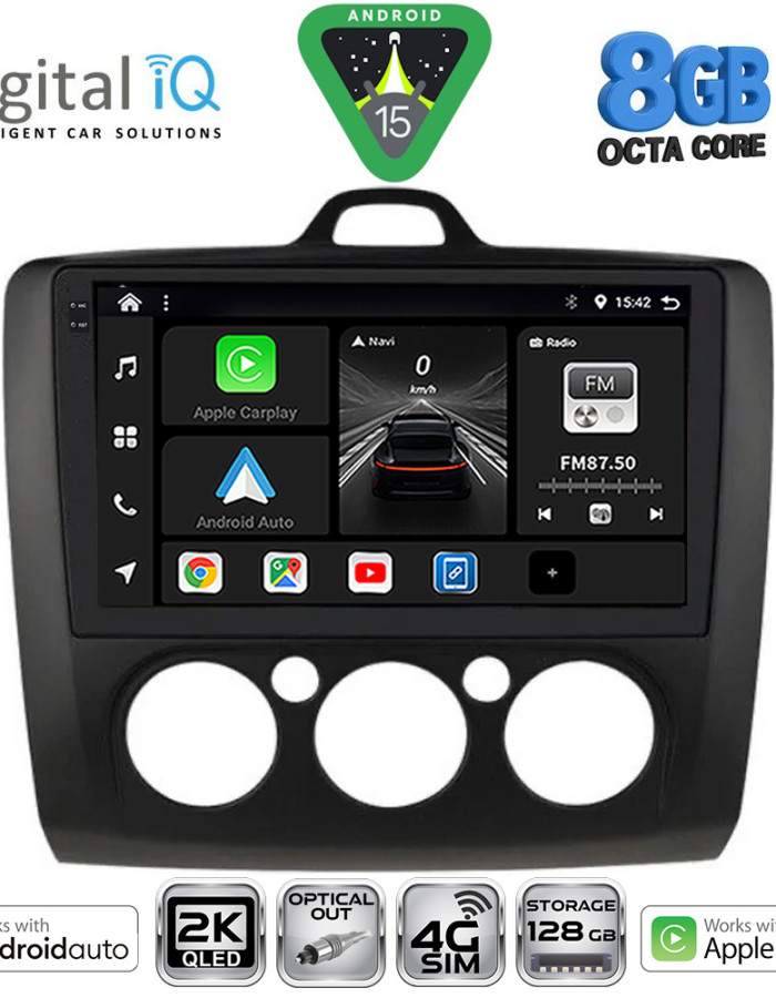 DIGITAL IQ BXK 20156BL_CPAA A/C (9inc) MULTIMEDIA TABLET for FORD FOCUS mod. 2005-2012 (BLACK)