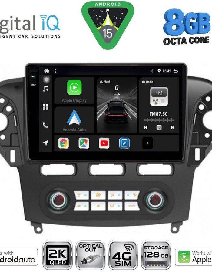 DIGITAL IQ BXK 20163_CPAA CLIMA (10inc) MULTIMEDIA TABLET for FORD MONDEO mod. 2011-2013