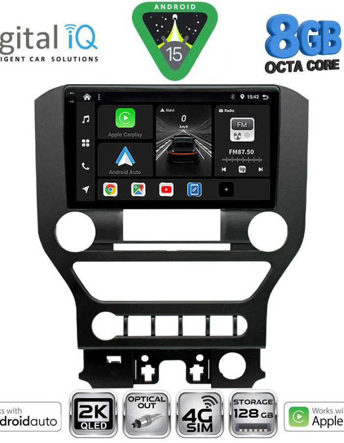 DIGITAL IQ BXK 20166_CPAA 4BUT (9inc) MULTIMEDIA TABLET for FORD MUSTANG mod. 2015-2020
