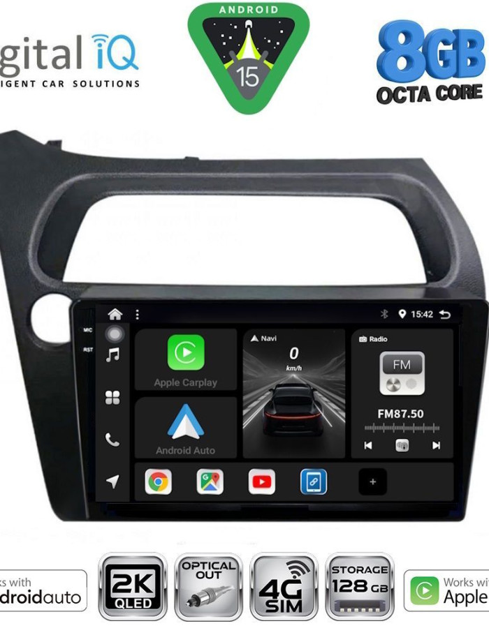 DIGITAL IQ BXK 20189_CPAA (9inc) MULTIMEDIA TABLET for HONDA CIVIC 3D-5D mod. 2006-2012