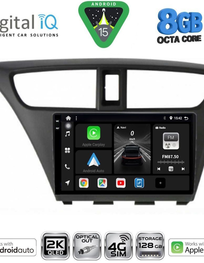 DIGITAL IQ BXK 20190_CPAA (9inc) MULTIMEDIA TABLET for HONDA CIVIC mod. 2012-2016
