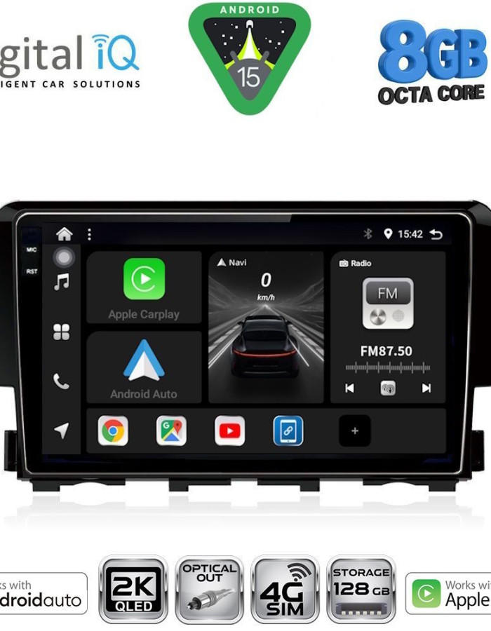 DIGITAL IQ BXK 20191_CPAA (9inc) MULTIMEDIA TABLET for HONDA CIVIC mod. 2016-2021