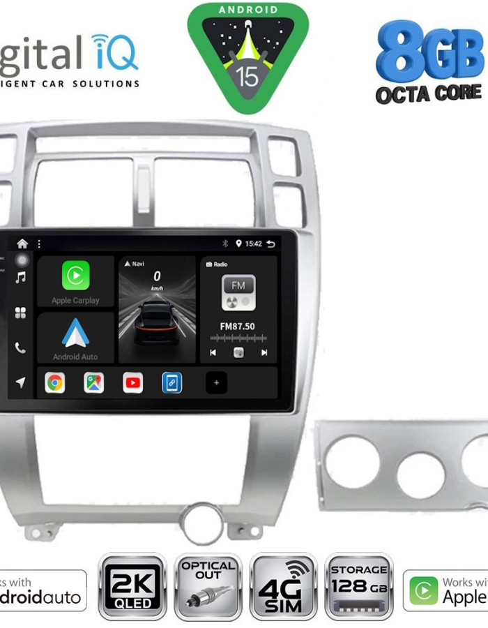 DIGITAL IQ BXK 20241SL_CPAA (10inc) MULTIMEDIA TABLET for HYUNDAI TUCSON mod. 2004-2010 (SILVER)