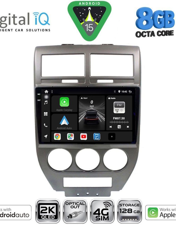 DIGITAL IQ BXK 20276_CPAA (10inc) MULTIMEDIA TABLET for JEEP COMPASS - PATRIOT mod. 2007-2016