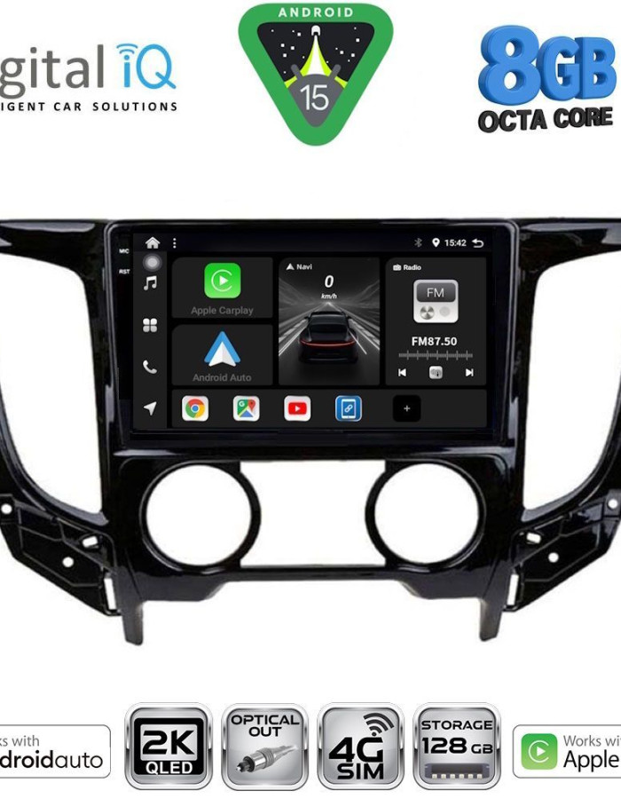 DIGITAL IQ BXK 20437_CPAA A/C (9inc) MULTIMEDIA TABLET for MITSUBISHI L200 mod. 2015-2019 with A/C