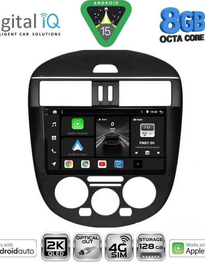 DIGITAL IQ BXK 20465AC_CPAA (9inc) MULTIMEDIA TABLET for NISSAN TIIDA mod. 2013-2023 with A/C