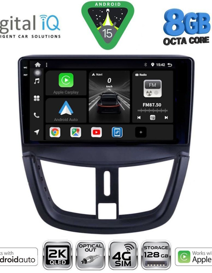 DIGITAL IQ BXK 20507_CPAA (9inc) MULTIMEDIA TABLET for PEUGEOT 207 mod. 2007-2014