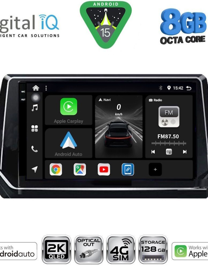 DIGITAL IQ BXK 20509_CPAA (9inc) MULTIMEDIA TABLET for PEUGEOT 208 – 2008 mod. 2021>