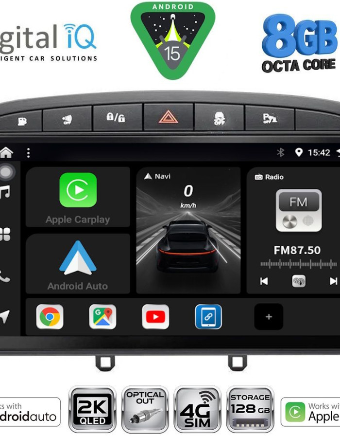 DIGITAL IQ BXK 20513BL_CPAA (9inc) MULTIMEDIA TABLET for PEUGEOT 308 mod.2007-2012 - RCZ mod.2009-2015 (BLACK)