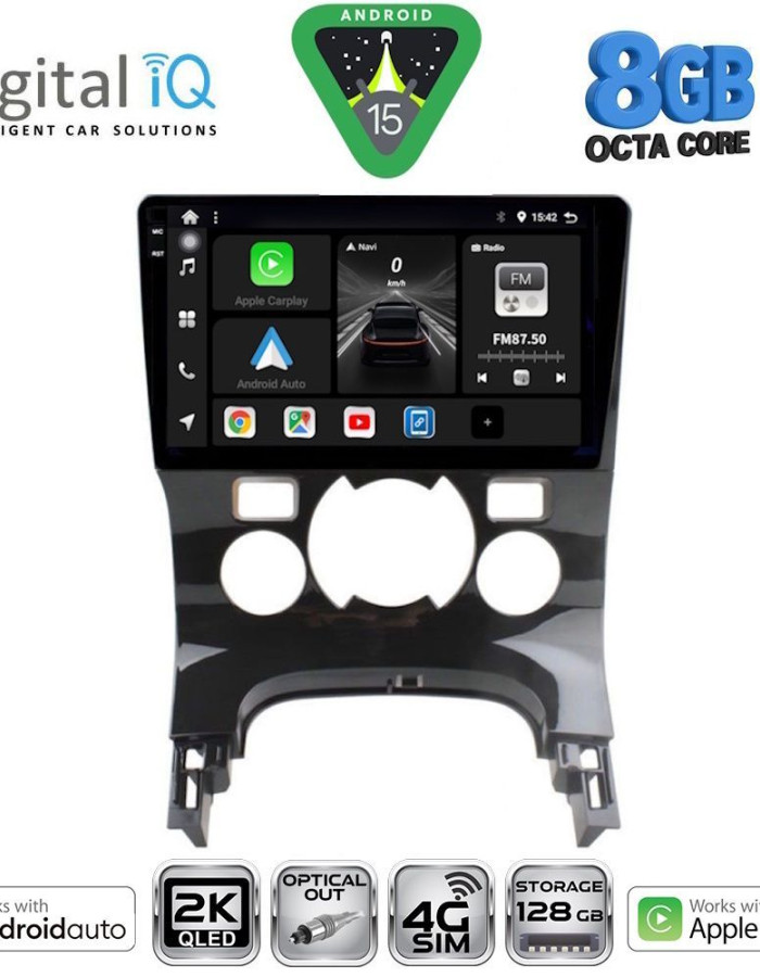 DIGITAL IQ BXK 20515_CPAA CLIMA (9inc) MULTIMEDIA TABLET for PEUGEOT 3008 mod. 2008-2016 με CLIMA