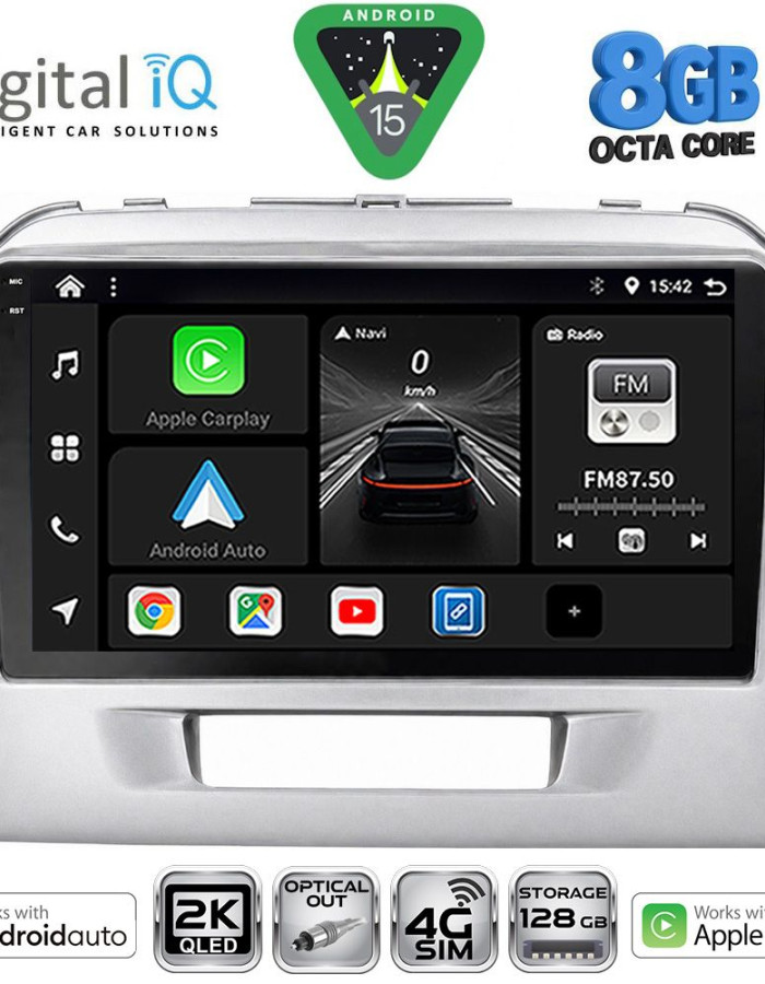 DIGITAL IQ BXK 20697SL_CPAA (9inc) MULTIMEDIA TABLET for SUZUKI VITARA mod. 2016-2025 (SILVER)