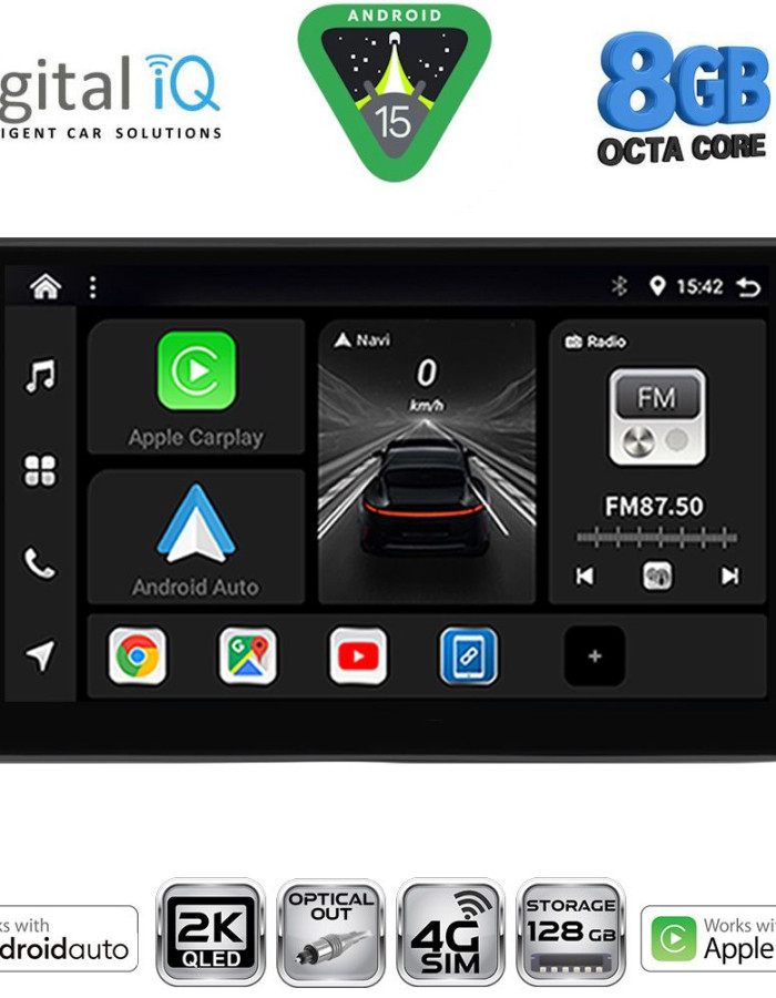 DIGITAL IQ BXK 20704BL_CPAA (9inc) MULTIMEDIA TABLET for TOYOTA AVENSIS (T25) mod. 2003-2009 (BLACK)