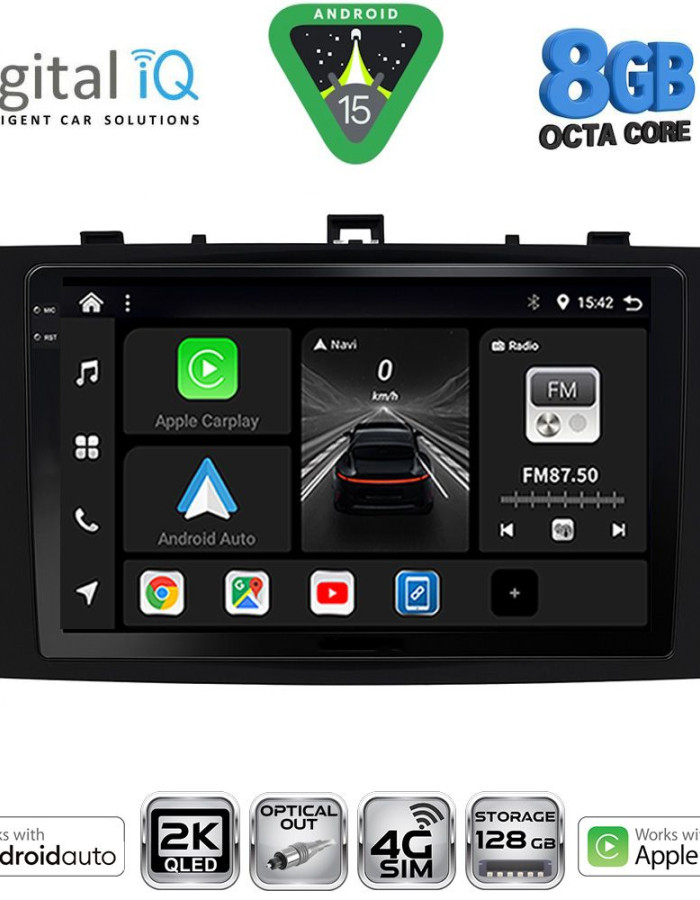 DIGITAL IQ BXK 20705BL_CPAA (9inc) MULTIMEDIA TABLET for TOYOTA AVENSIS (T27) mod. 2009-2015 (BLACK)
