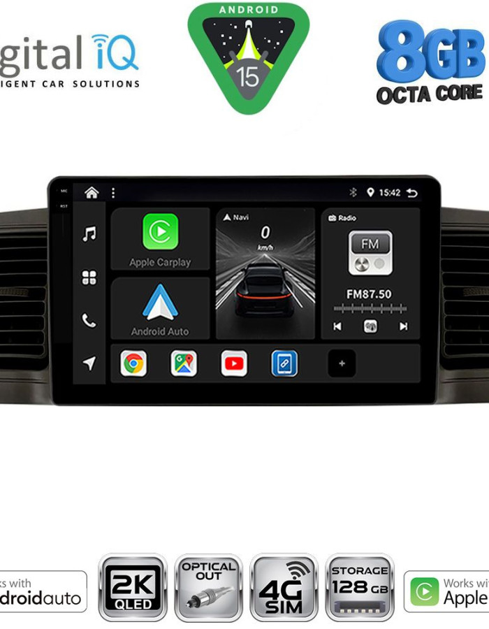 DIGITAL IQ BXK 20712BL_CPAA (9inc) MULTIMEDIA TABLET for TOYOTA COROLLA mod. 2001-2006 (BLACK)