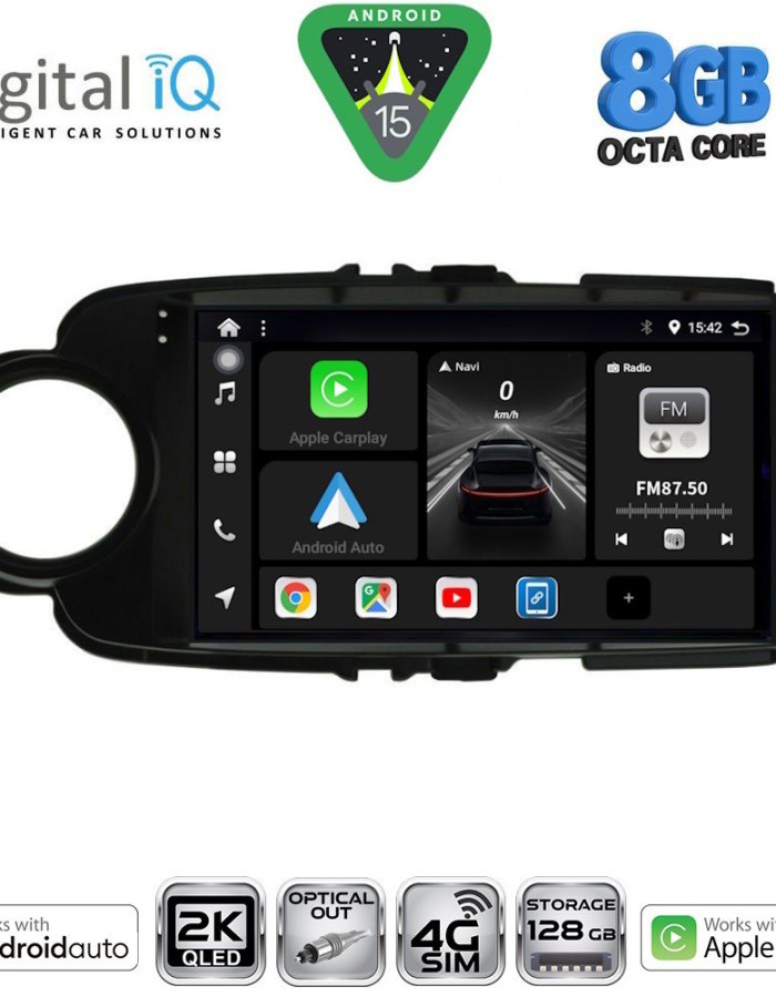 DIGITAL IQ BXK 20737BL_CPAA (9inc) MULTIMEDIA TABLET for TOYOTA YARIS mod. 2011-2015 (BLACK)