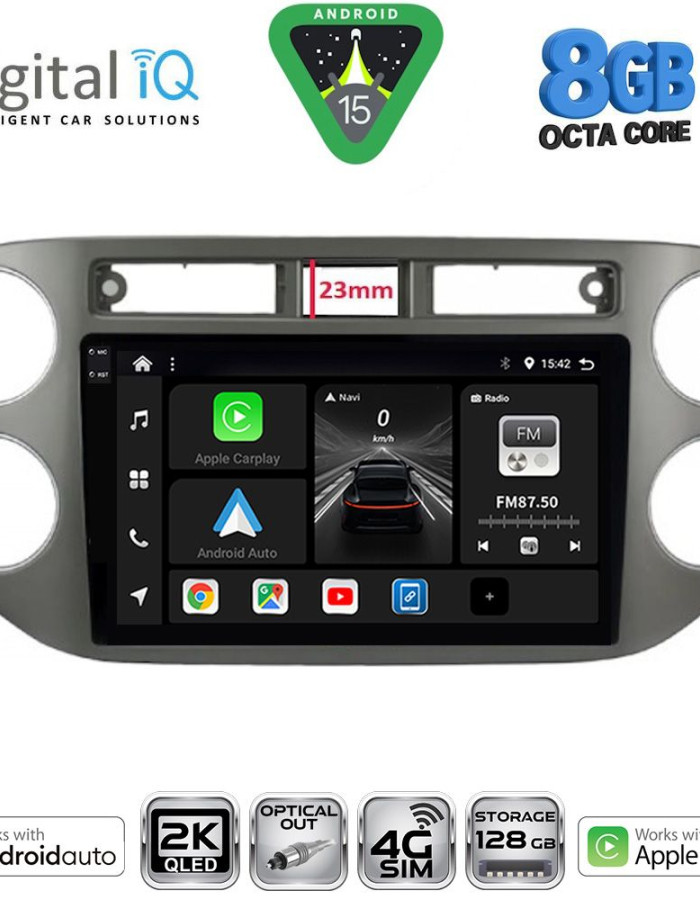 DIGITAL IQ BXK 20760GR_CPAA (9inc) MULTIMEDIA TABLET for VW TIGUAN mod. 2011-2016 (GREY)