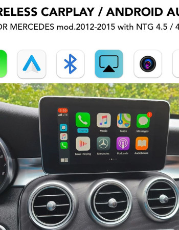 DIGITAL IQ BZ 242 CPAA (WIRELESS CARPLAY / ANDROID AUTO BOX for MERCEDES mod. 2012-2015 with NTG 4.5/4.7 - 2 CAMERAS)