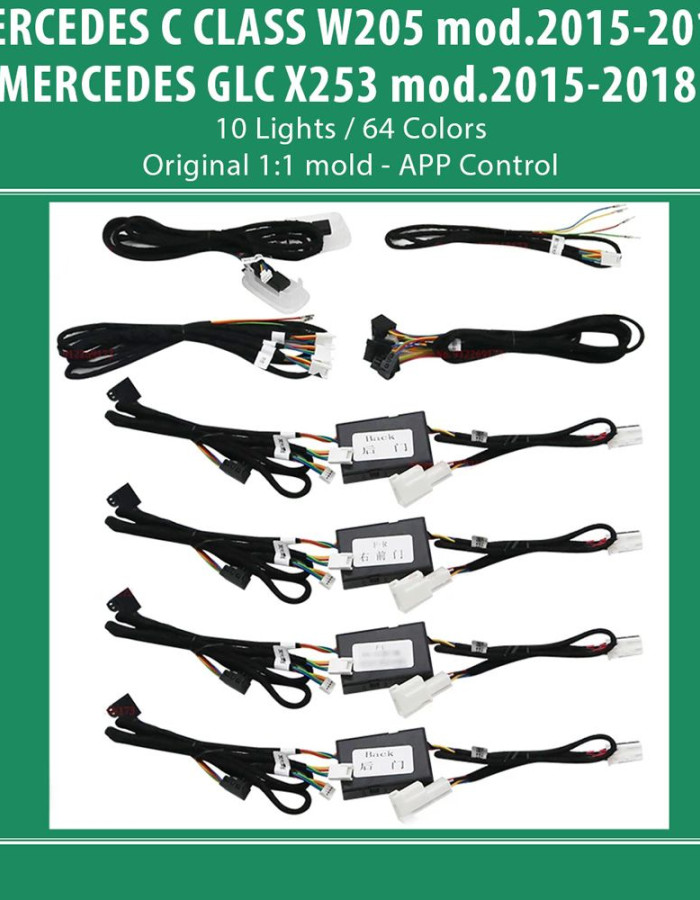 DIQ AMBIENT 8161 CIC - BENZ C  (W205) - GLC (X253) mod. 2015-2018 (Digital iQ Ambient Light for Mercedes C  (W205) - GLC (X253) mod. 2015-2018 with 10 Lights)