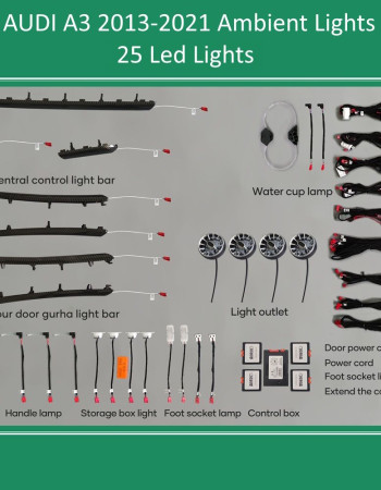 DIQ AMBIENT AUDI A3 (8V) (Digital iQ Ambient Light Audi A3 mod. 2013-2021, 25 Lights with Airvent)