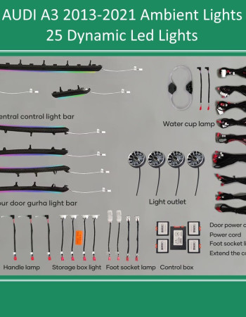 DIQ AMBIENT AUDI A3 (8V) DYN (Digital iQ Dynamic Ambient Light Audi A3 mod. 2013-2021, 25 Lights with Airvent)