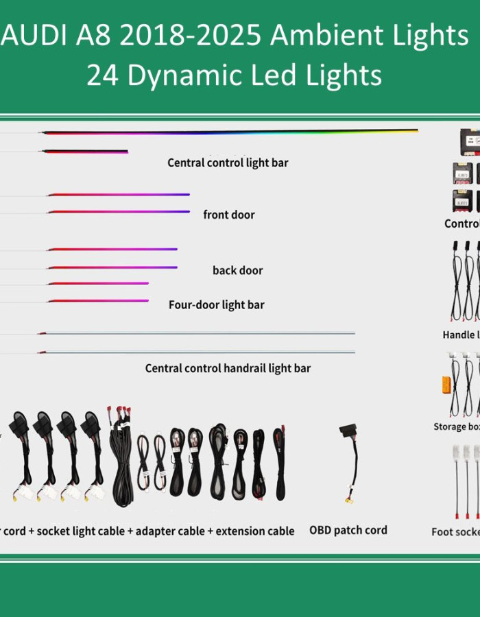 DIQ AMBIENT AUDI A8 (4N) DYN (Digital iQ Ambient Light for Audi A8 mod. 2018-2025 with 24 Dynamic Lights)