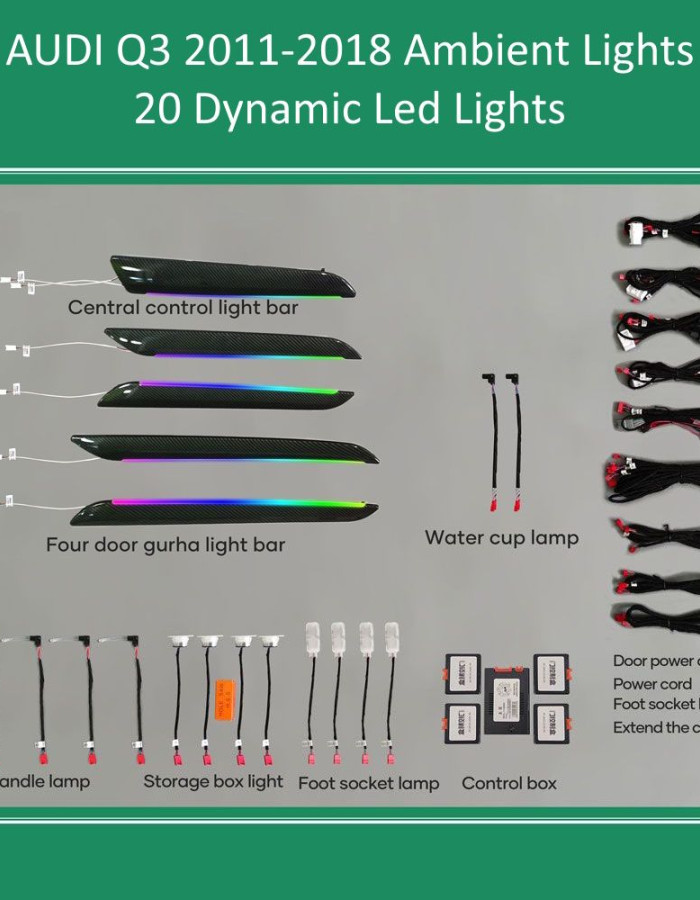 DIQ AMBIENT AUDI Q3 (8U) DYN (Digital iQ Ambient Light for Audi Q3 mod. 2011-2018 with 20 Lights)