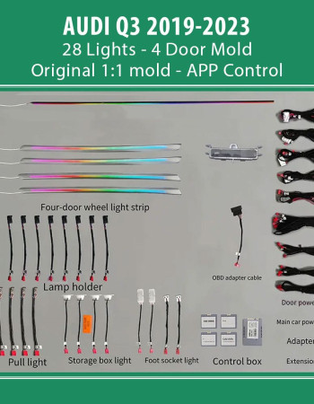 DIQ AMBIENT AUDI Q3 (F3) TRIM (Digital iQ Ambient Light Audi Q3 mod. 2019-2023, 28 Lights)
