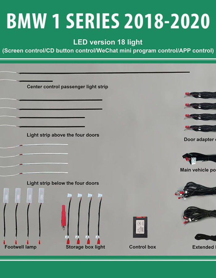 DIQ AMBIENT BMW S.1 (F40) mod. 2018> (Digital iQ Ambient Light for BMW Series 1 mod.2018> with 18 Lights)