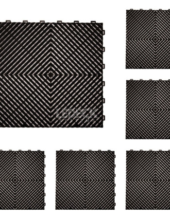 DIGITAL IQ PLASTIC FLOOR TILES 6TEM (BLACK)
