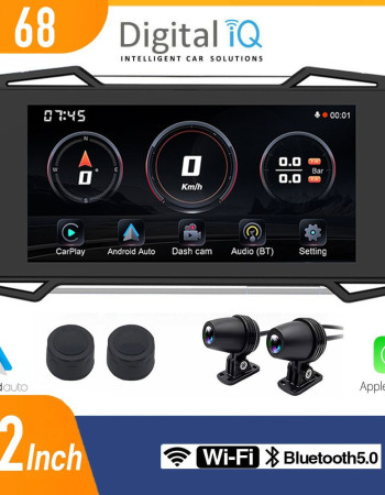 DIGITAL IQ PNA 7200_CPA (7.25inc) MOTORCYCLE CARPLAY-ANDROID AUTO (with TPMS - 2 DVR CAMERAS)