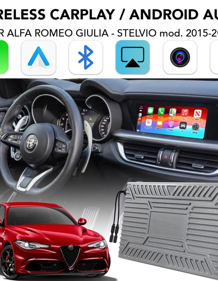 DIGITAL IQ AR 749F CPA (INTERFACE WIRELESS CARPLAY / ANDROID AUTO BOX for ALFA ROMEO GIULIA - STELVIO mod. 2015-2026 with 2 CAMERAS)
