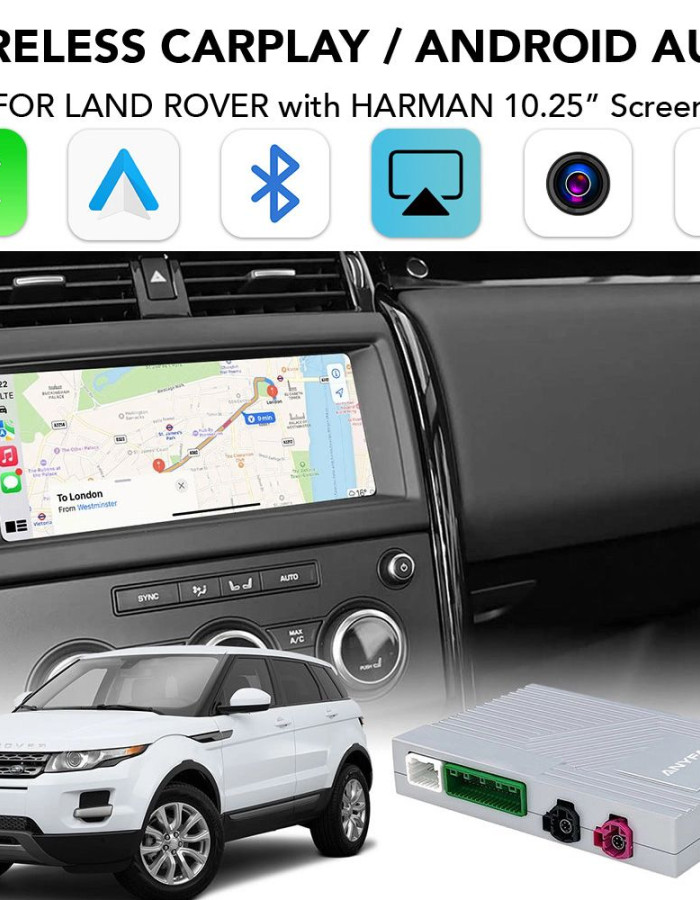 DIGITAL IQ LR 522F CPA (WIRELESS CARPLAY / ANDROID AUTO BOX with 2 CAMERA IN for JAGUAR - LAND ROVER mod. 2016-2019 with HARMAN 10.25" Screen)