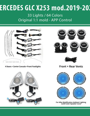 DIQ AMBIENT 8161 DCQ - BENZ GLC (X253) (Digital iQ Ambient Light for Mercedes GLC (X253) mod. 2019-2022 with 33 Lights)