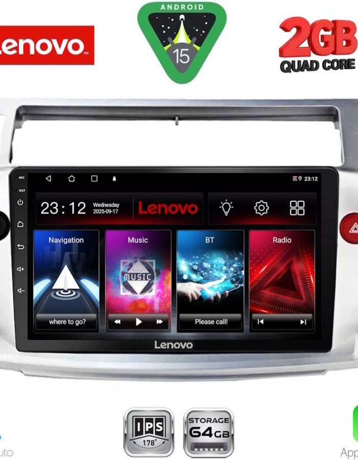 LENOVO LVD 2084SL_CPA (9inc) MULTIMEDIA TABLET for CITROEN C4  mod. 2004-2011 (SILVER)