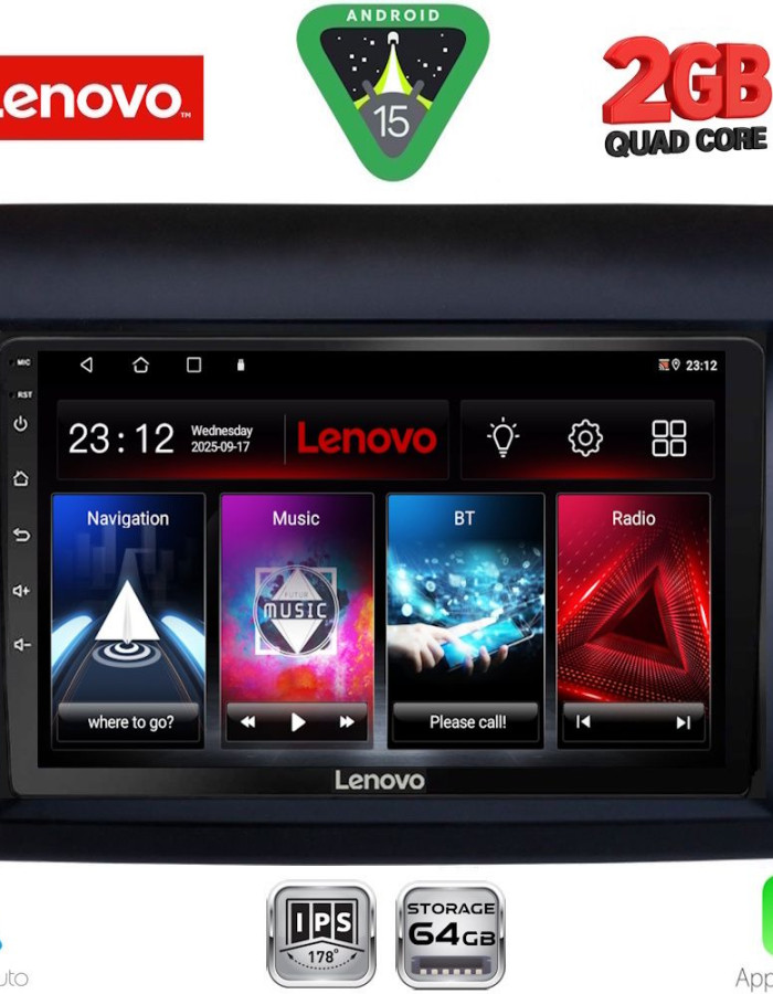 LENOVO LVD 2141_CPA (9inc) MULTIMEDIA TABLET for FIAT DUCATO – CITROEN JUMPER – PEUGEOT BOXER mod. 2011-2021