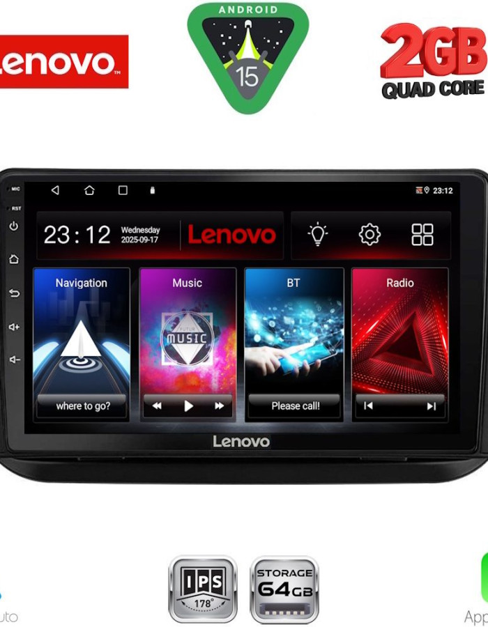LENOVO LVD 2142_CPA (9inc) MULTIMEDIA TABLET for CITROEN – FIAT – PEUGEOT mod. 2008-2018