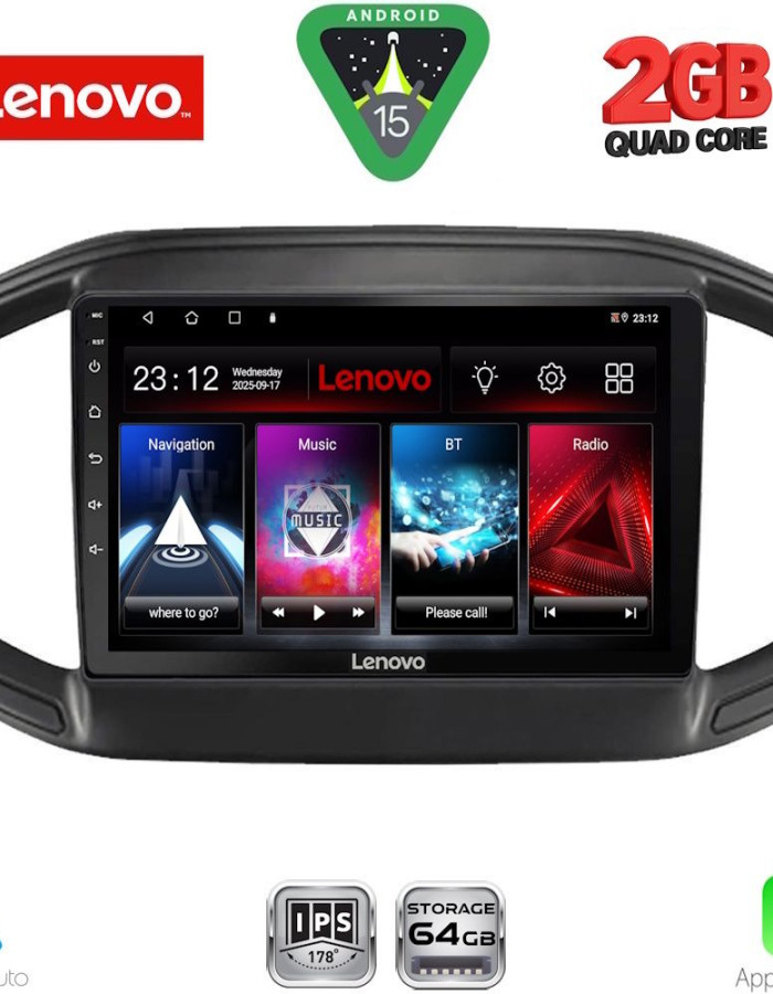 LENOVO LVD 2147_CPA (9inc) MULTIMEDIA TABLET for FIAT STRADA mod. 2020-2026