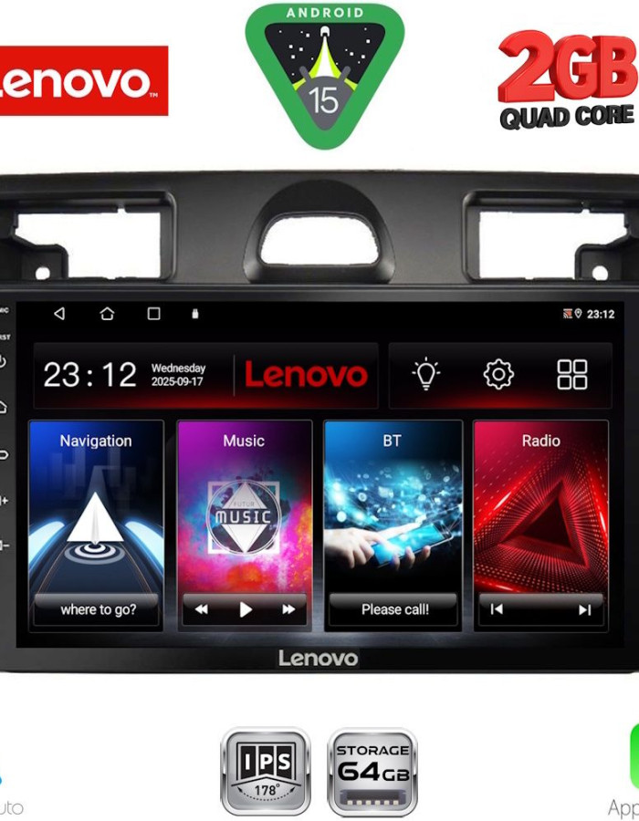 LENOVO LVD 2153SL_CPA (9inc) MULTIMEDIA TABLET for FORD FIESTA mod. 2005-2008 (SILVER)