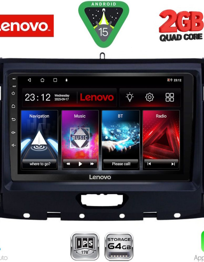 LENOVO LVD 2173_CPA (9inc) MULTIMEDIA TABLET for FORD RANGER mod. 2018-2024