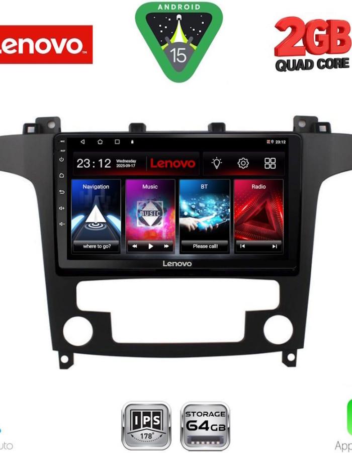 LENOVO LVD 2175_CPA CLIMA (9inc) MULTIMEDIA TABLET for FORD SMAX mod. 2006-2014