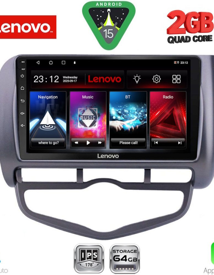 LENOVO LVD 2210_CPA CLIMA (9inc) MULTIMEDIA TABLET for HONDA JAZZ mod. 2002-2008