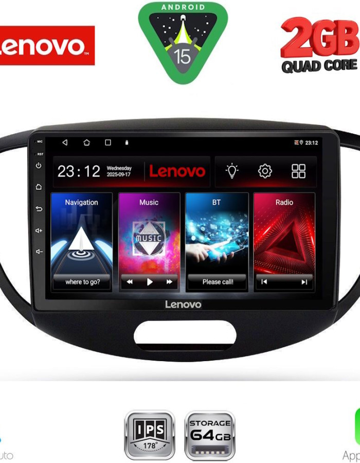 LENOVO LVD 2223_CPA (9inc) MULTIMEDIA TABLET for HYUNDAI i10 mod. 2008-2013
