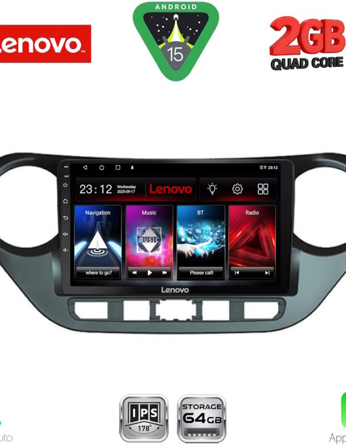 LENOVO LVD 2224_CPA (9inc) MULTIMEDIA TABLET for HYUNDAI i10 mod. 2014-2020